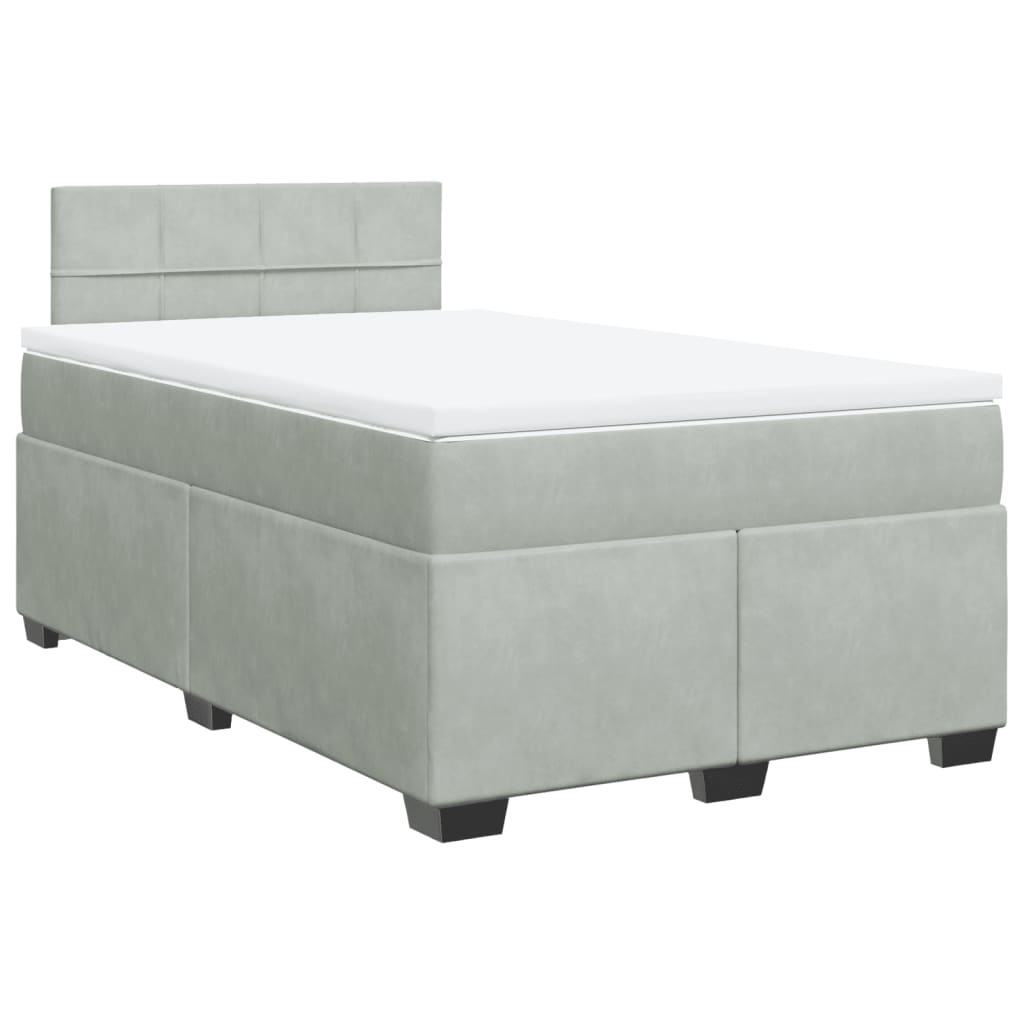 Boxspring met matras fluweel lichtgrijs 120x190 cm Bedden & bedframes | Creëer jouw Trendy Thuis | Gratis bezorgd & Retour | Trendy.nl