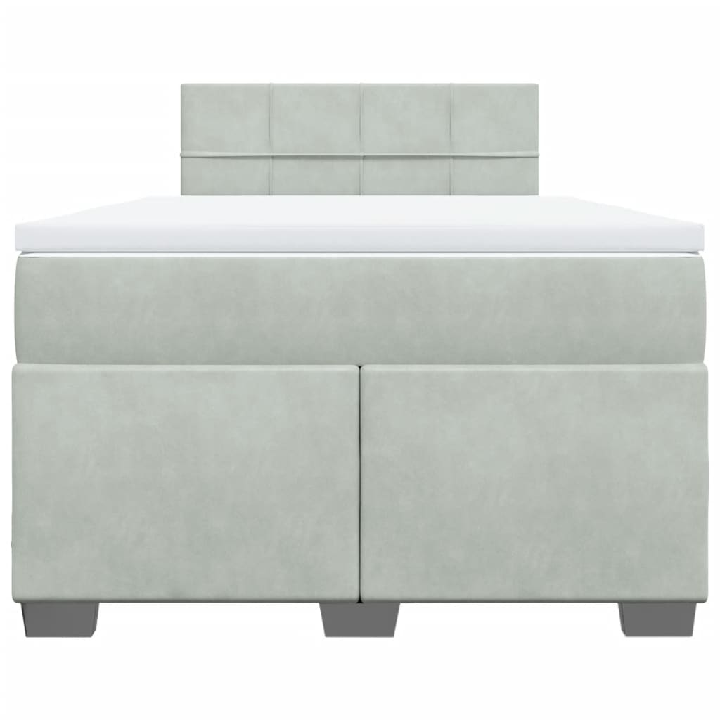 Boxspring met matras fluweel lichtgrijs 120x190 cm Bedden & bedframes | Creëer jouw Trendy Thuis | Gratis bezorgd & Retour | Trendy.nl