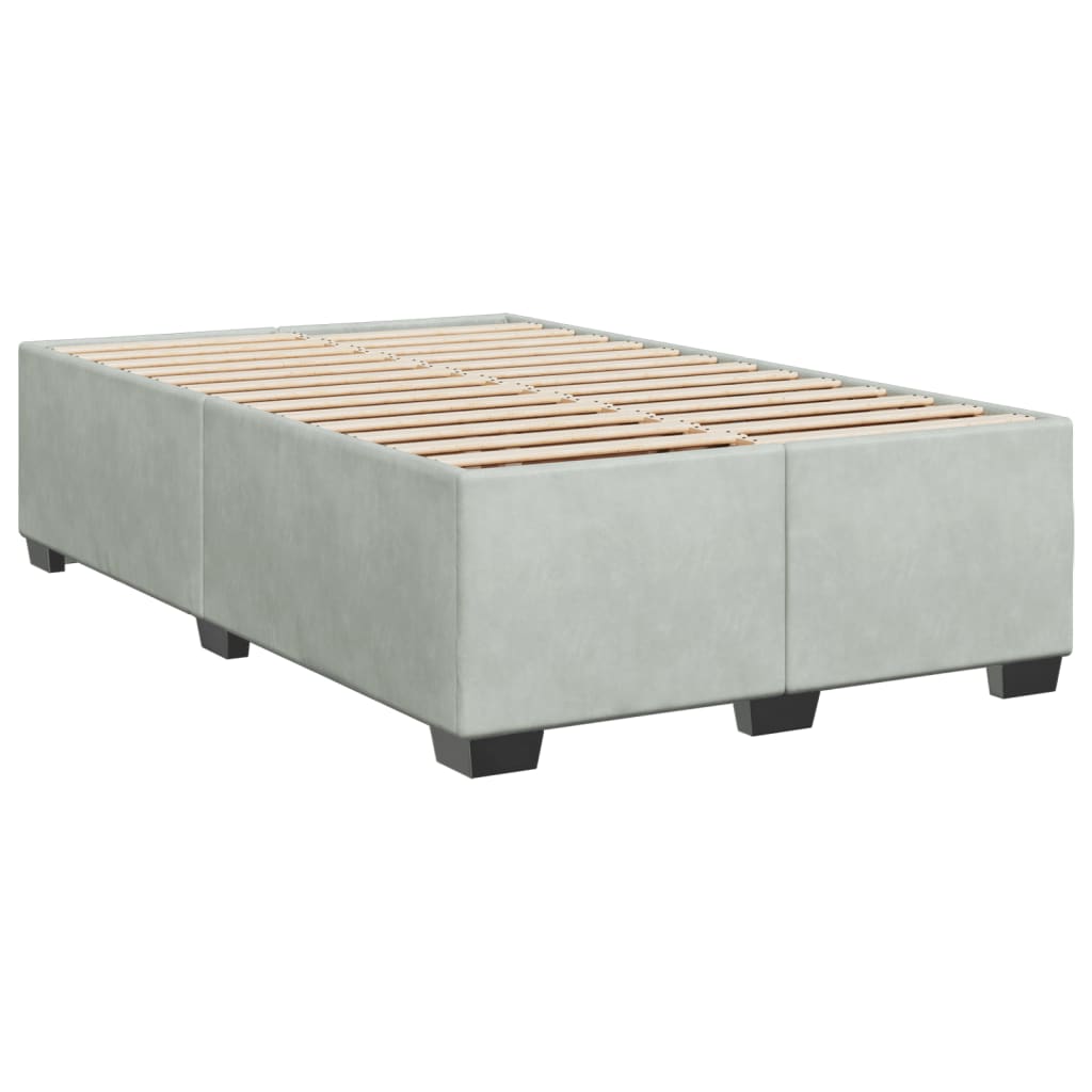 Boxspring met matras fluweel lichtgrijs 120x190 cm Bedden & bedframes | Creëer jouw Trendy Thuis | Gratis bezorgd & Retour | Trendy.nl