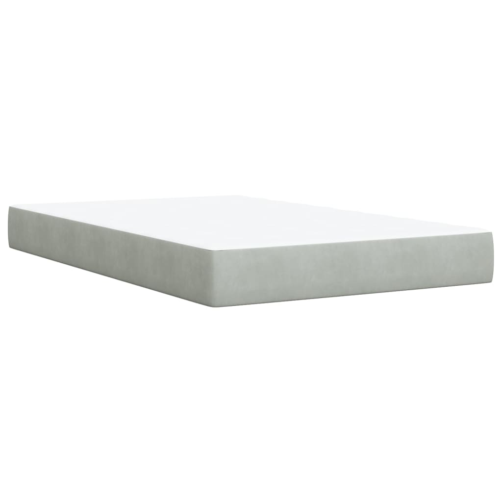 Boxspring met matras fluweel lichtgrijs 120x190 cm Bedden & bedframes | Creëer jouw Trendy Thuis | Gratis bezorgd & Retour | Trendy.nl