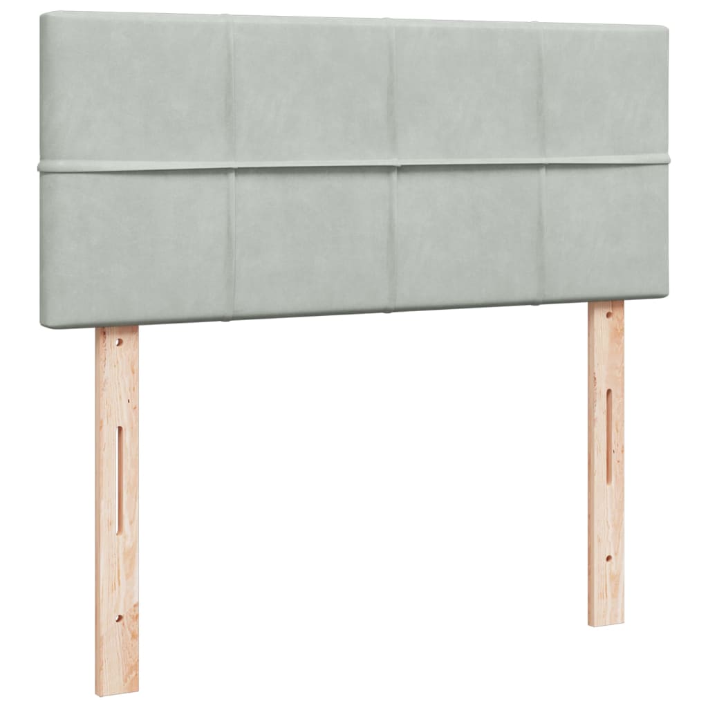 Boxspring met matras fluweel lichtgrijs 120x190 cm Bedden & bedframes | Creëer jouw Trendy Thuis | Gratis bezorgd & Retour | Trendy.nl