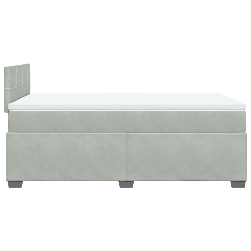 Boxspring met matras fluweel lichtgrijs 120x190 cm Bedden & bedframes | Creëer jouw Trendy Thuis | Gratis bezorgd & Retour | Trendy.nl