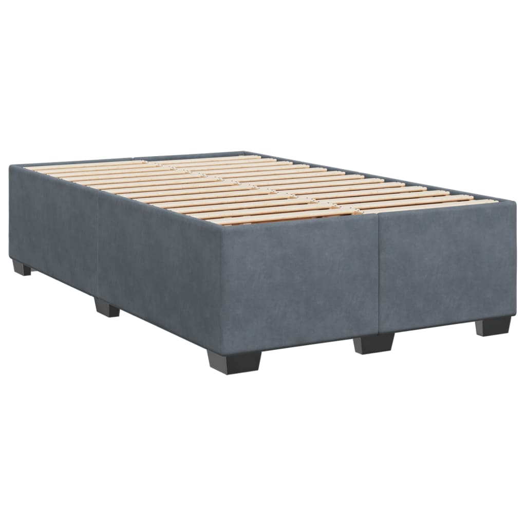 Boxspring met matras fluweel donkergrijs 120x190 cm