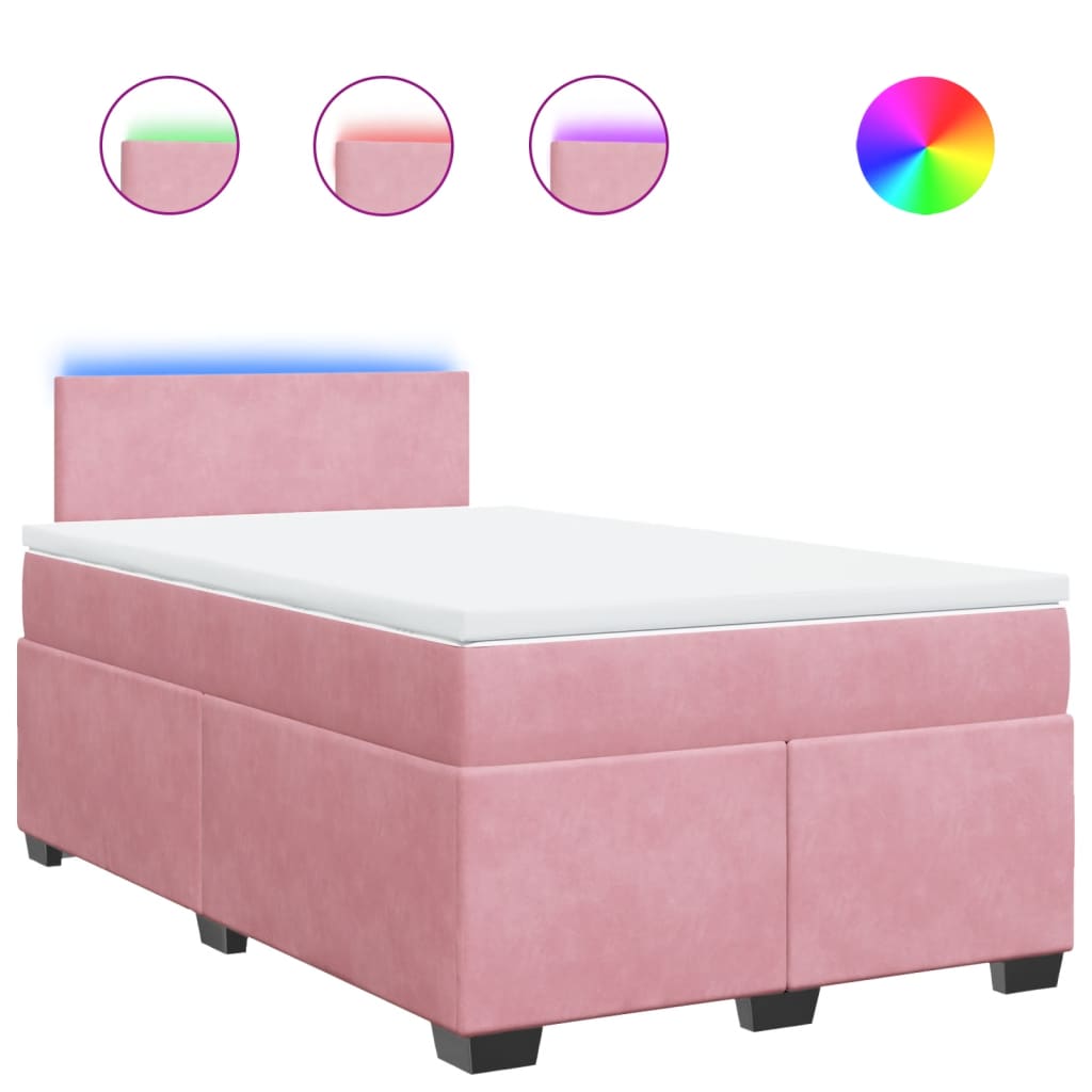 Boxspring met matras fluweel roze 120x200 cm Bedden & bedframes | Creëer jouw Trendy Thuis | Gratis bezorgd & Retour | Trendy.nl