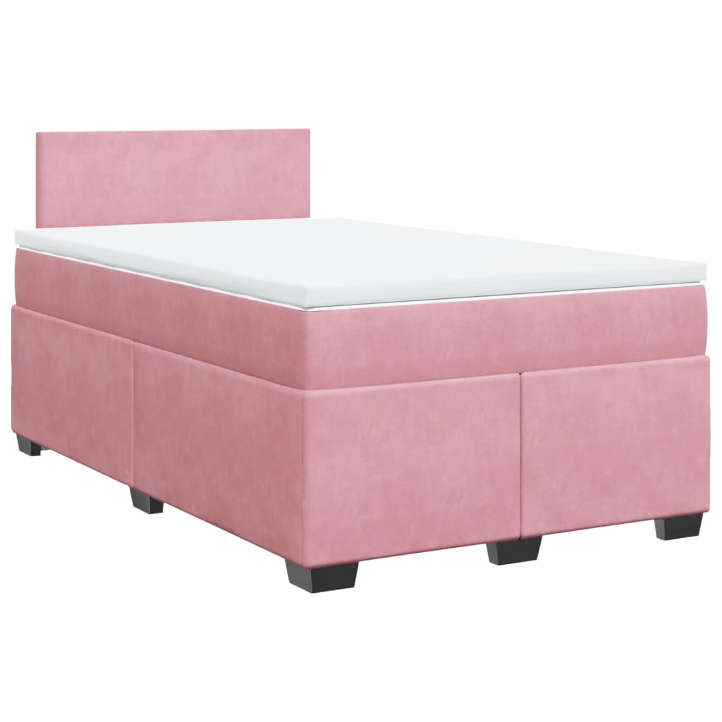 Boxspring met matras fluweel roze 120x200 cm Bedden & bedframes | Creëer jouw Trendy Thuis | Gratis bezorgd & Retour | Trendy.nl