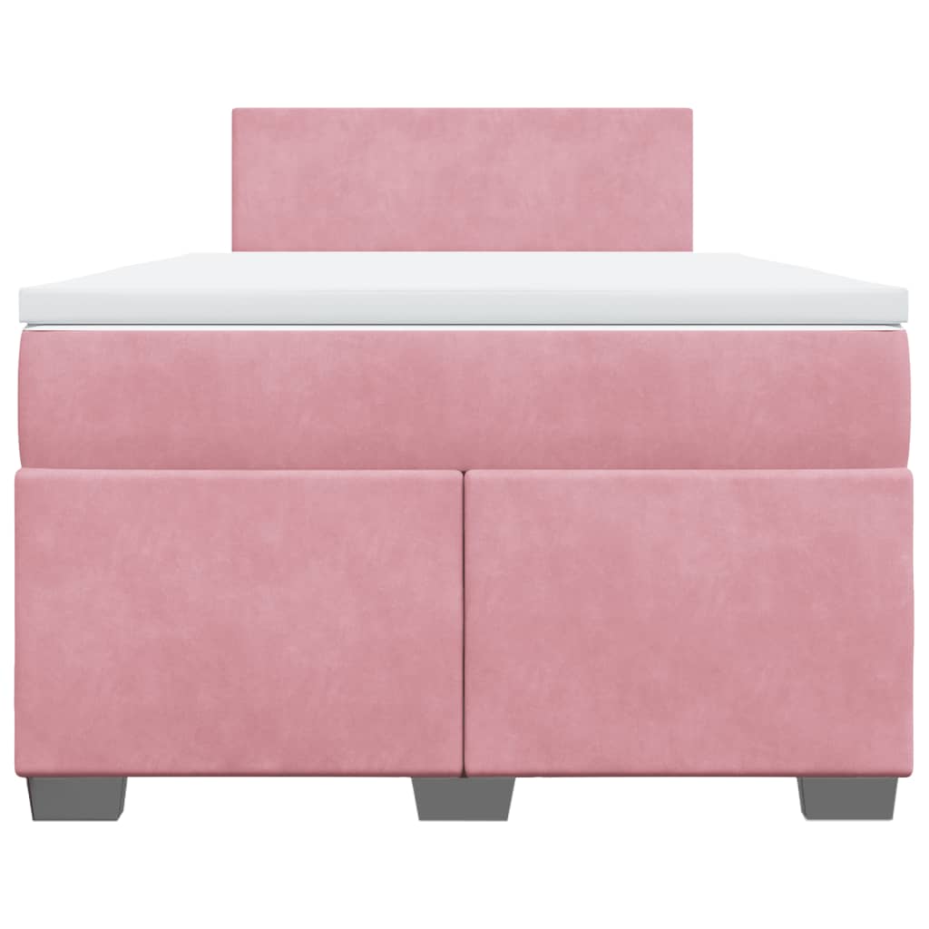 Boxspring met matras fluweel roze 120x200 cm Bedden & bedframes | Creëer jouw Trendy Thuis | Gratis bezorgd & Retour | Trendy.nl