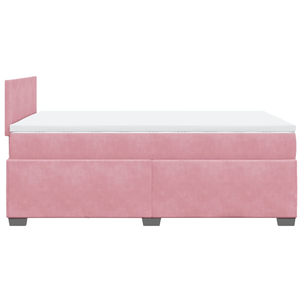 Boxspring met matras fluweel roze 120x200 cm Bedden & bedframes | Creëer jouw Trendy Thuis | Gratis bezorgd & Retour | Trendy.nl