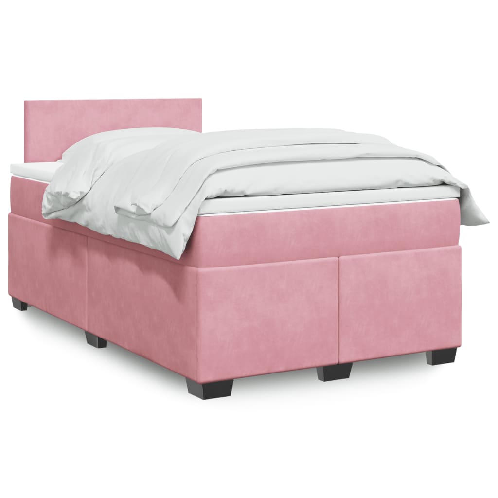 Boxspring met matras fluweel roze 120x200 cm Bedden & bedframes | Creëer jouw Trendy Thuis | Gratis bezorgd & Retour | Trendy.nl