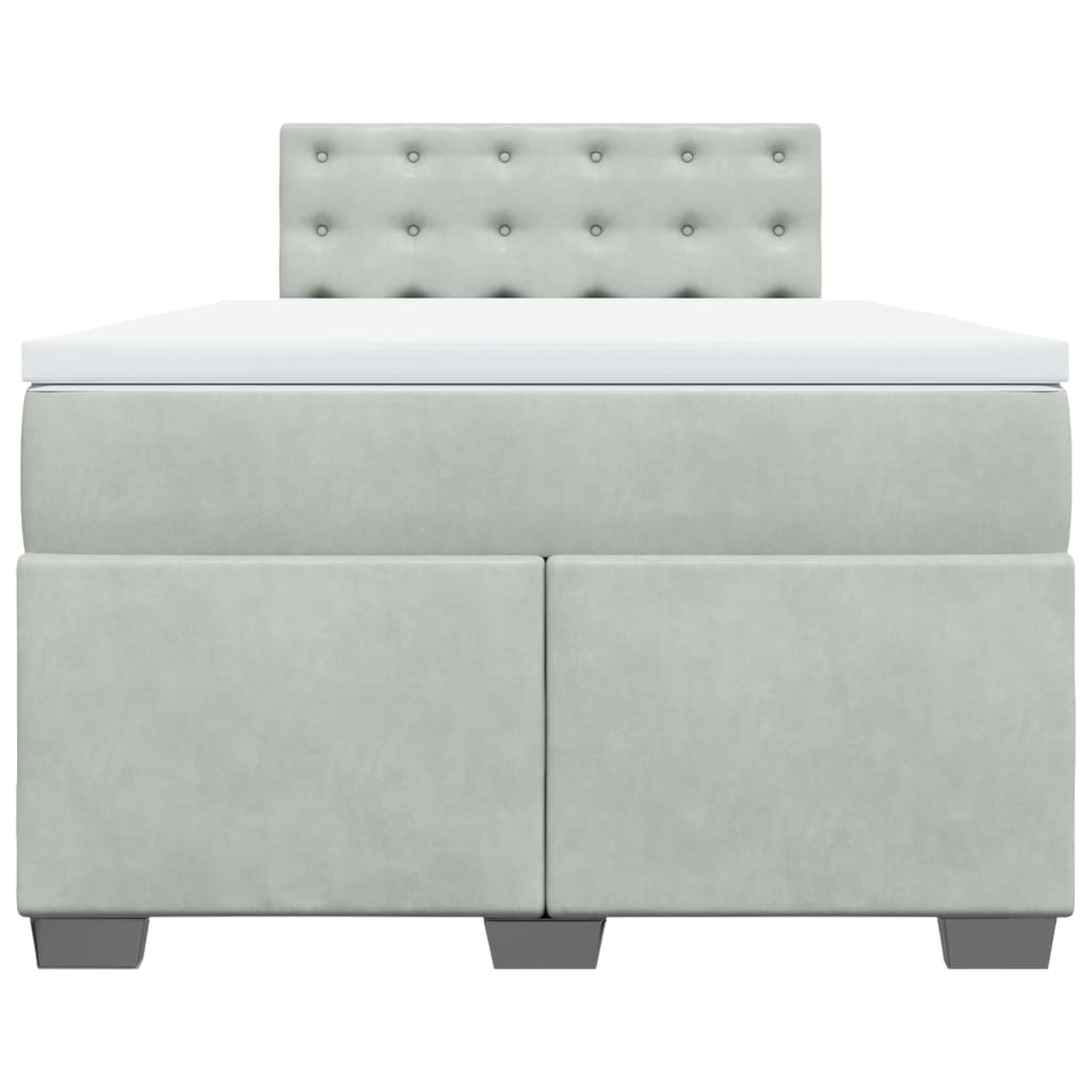 Boxspring met matras fluweel lichtgrijs 120x200 cm Bedden & bedframes | Creëer jouw Trendy Thuis | Gratis bezorgd & Retour | Trendy.nl