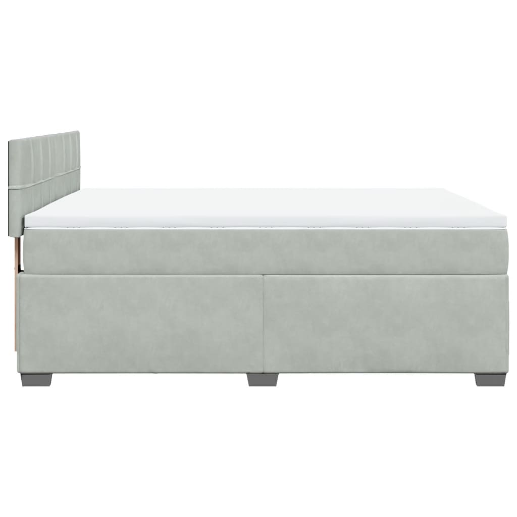 Boxspring met matras fluweel lichtgrijs 140x190 cm Bedden & bedframes | Creëer jouw Trendy Thuis | Gratis bezorgd & Retour | Trendy.nl