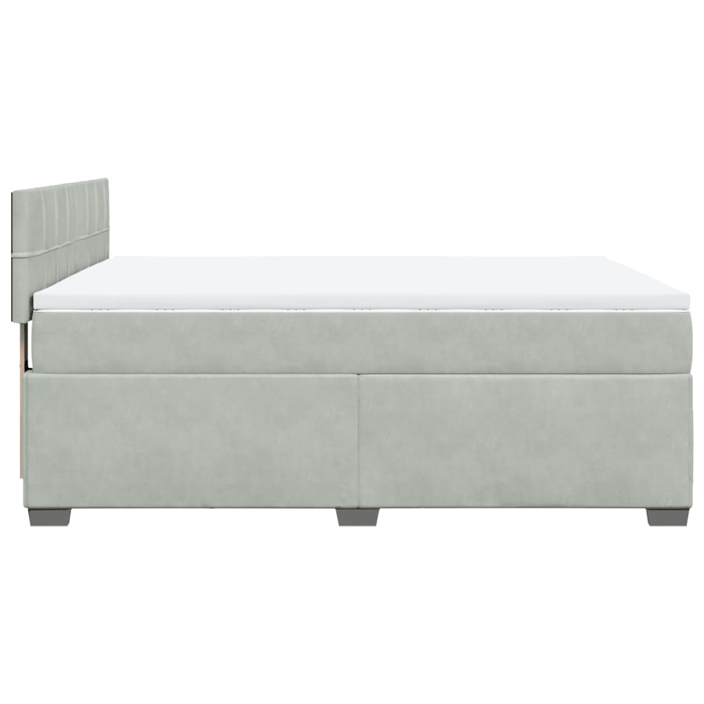 Boxspring met matras fluweel lichtgrijs 140x200 cm Bedden & bedframes | Creëer jouw Trendy Thuis | Gratis bezorgd & Retour | Trendy.nl