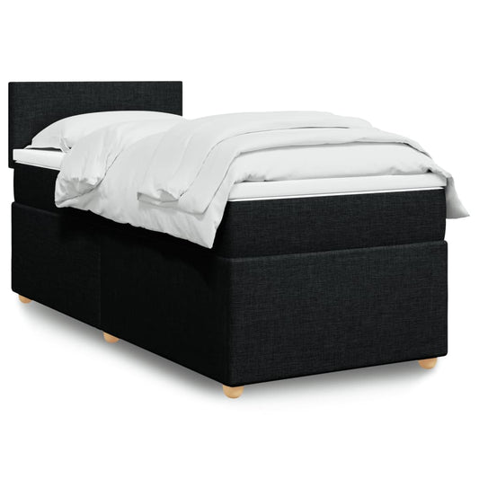 Boxspring met matras stof zwart 80x200 cm Bedden & bedframes | Creëer jouw Trendy Thuis | Gratis bezorgd & Retour | Trendy.nl