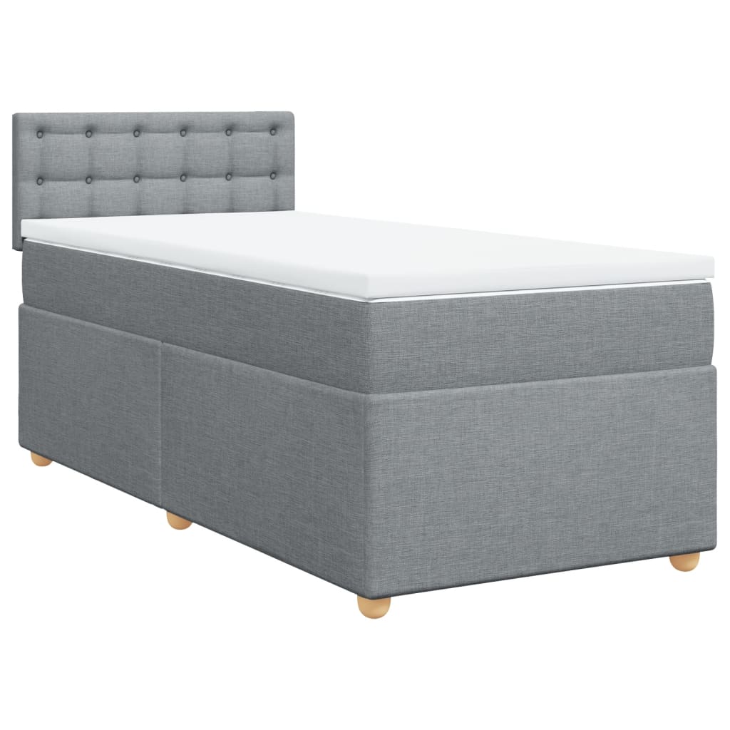 Boxspring met matras stof lichtgrijs 80x200 cm Bedden & bedframes | Creëer jouw Trendy Thuis | Gratis bezorgd & Retour | Trendy.nl