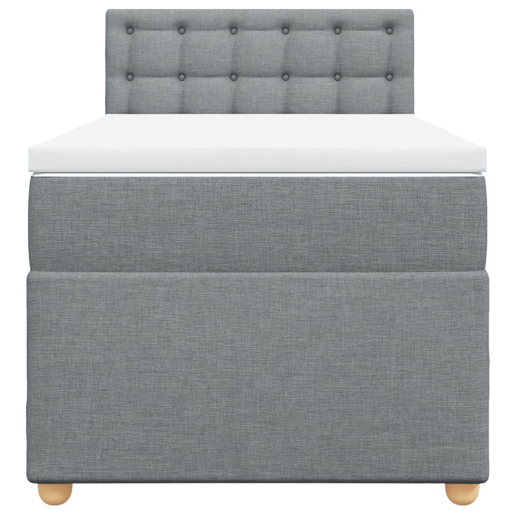 Boxspring met matras stof lichtgrijs 80x200 cm Bedden & bedframes | Creëer jouw Trendy Thuis | Gratis bezorgd & Retour | Trendy.nl