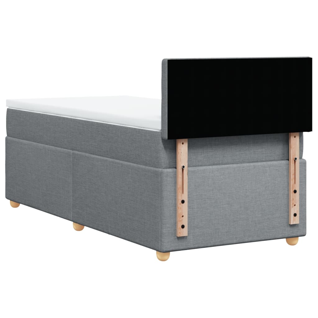 Boxspring met matras stof lichtgrijs 80x200 cm Bedden & bedframes | Creëer jouw Trendy Thuis | Gratis bezorgd & Retour | Trendy.nl