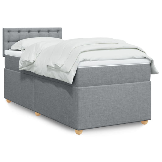 Boxspring met matras stof lichtgrijs 80x200 cm Bedden & bedframes | Creëer jouw Trendy Thuis | Gratis bezorgd & Retour | Trendy.nl