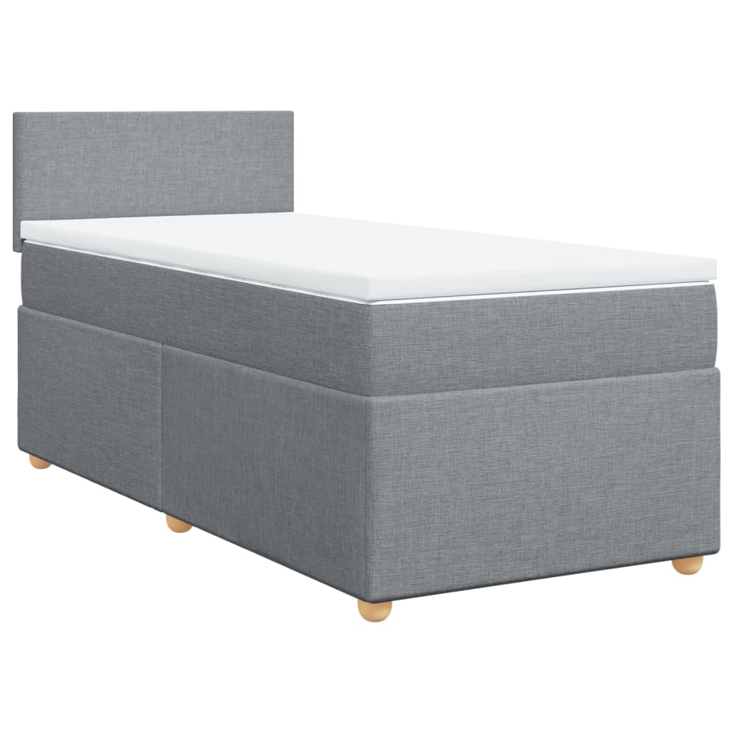 Boxspring met matras stof lichtgrijs 90x190 cm Bedden & bedframes | Creëer jouw Trendy Thuis | Gratis bezorgd & Retour | Trendy.nl