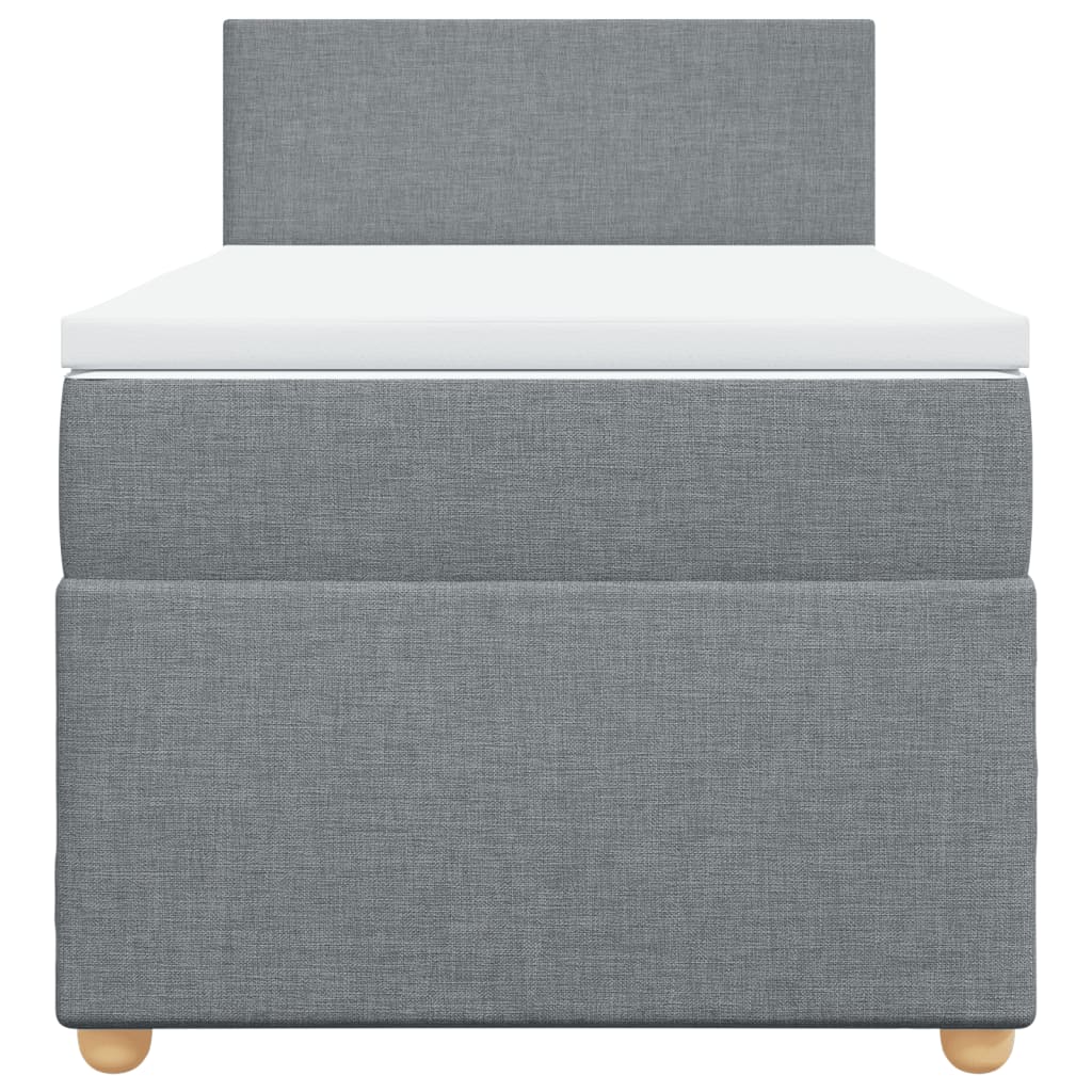 Boxspring met matras stof lichtgrijs 90x190 cm Bedden & bedframes | Creëer jouw Trendy Thuis | Gratis bezorgd & Retour | Trendy.nl