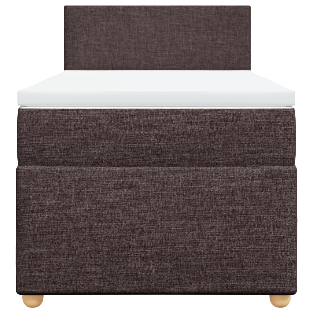 Boxspring met matras stof donkerbruin 90x190 cm Bedden & bedframes | Creëer jouw Trendy Thuis | Gratis bezorgd & Retour | Trendy.nl