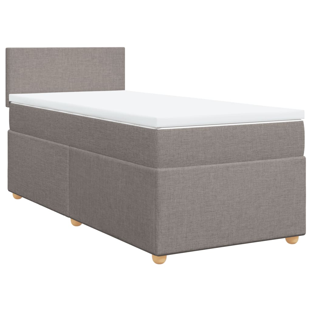 Boxspring met matras stof taupe 90x190 cm Bedden & bedframes | Creëer jouw Trendy Thuis | Gratis bezorgd & Retour | Trendy.nl