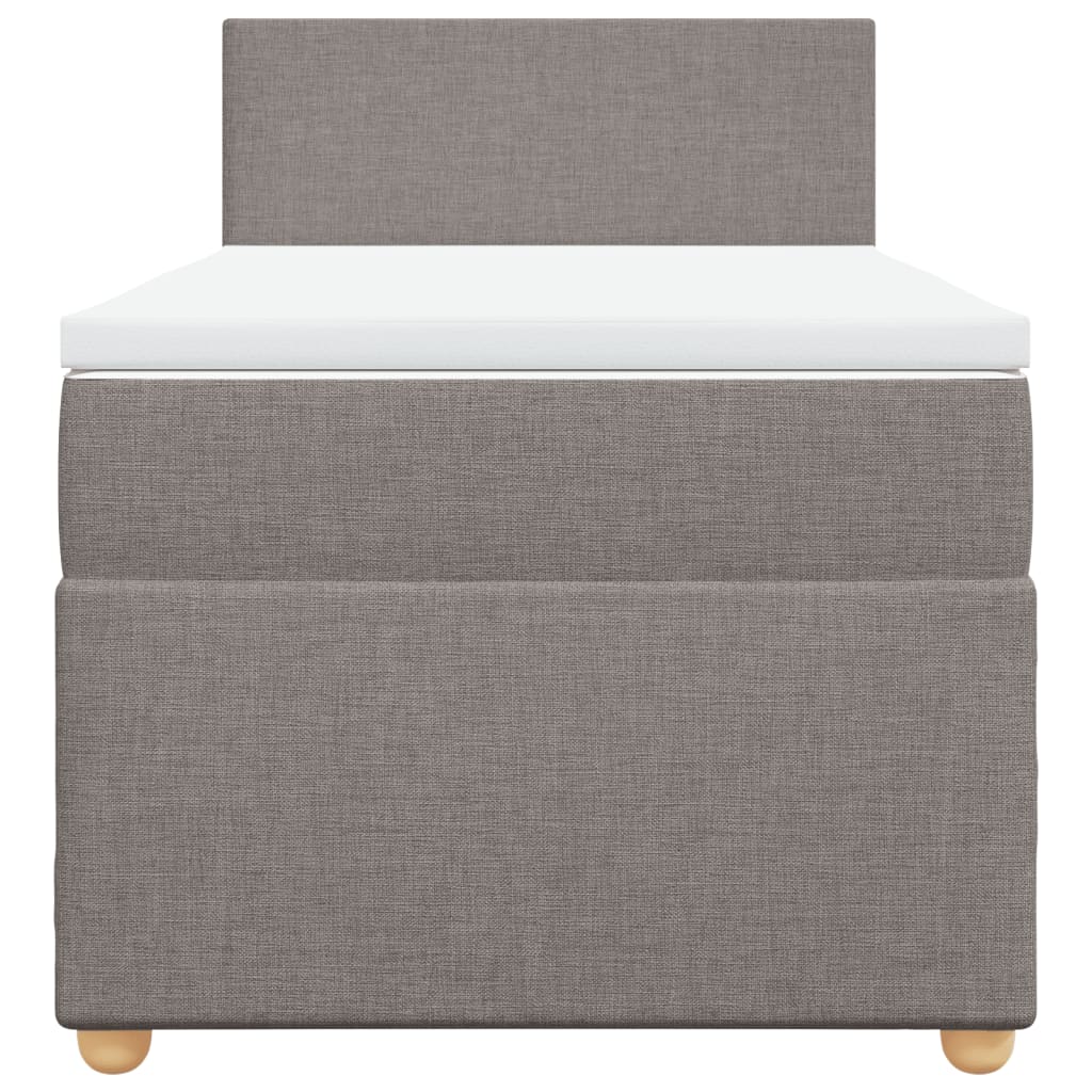 Boxspring met matras stof taupe 90x190 cm Bedden & bedframes | Creëer jouw Trendy Thuis | Gratis bezorgd & Retour | Trendy.nl