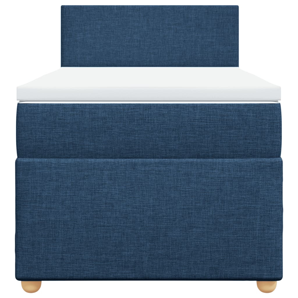 Boxspring met matras stof blauw 90x190 cm Bedden & bedframes | Creëer jouw Trendy Thuis | Gratis bezorgd & Retour | Trendy.nl