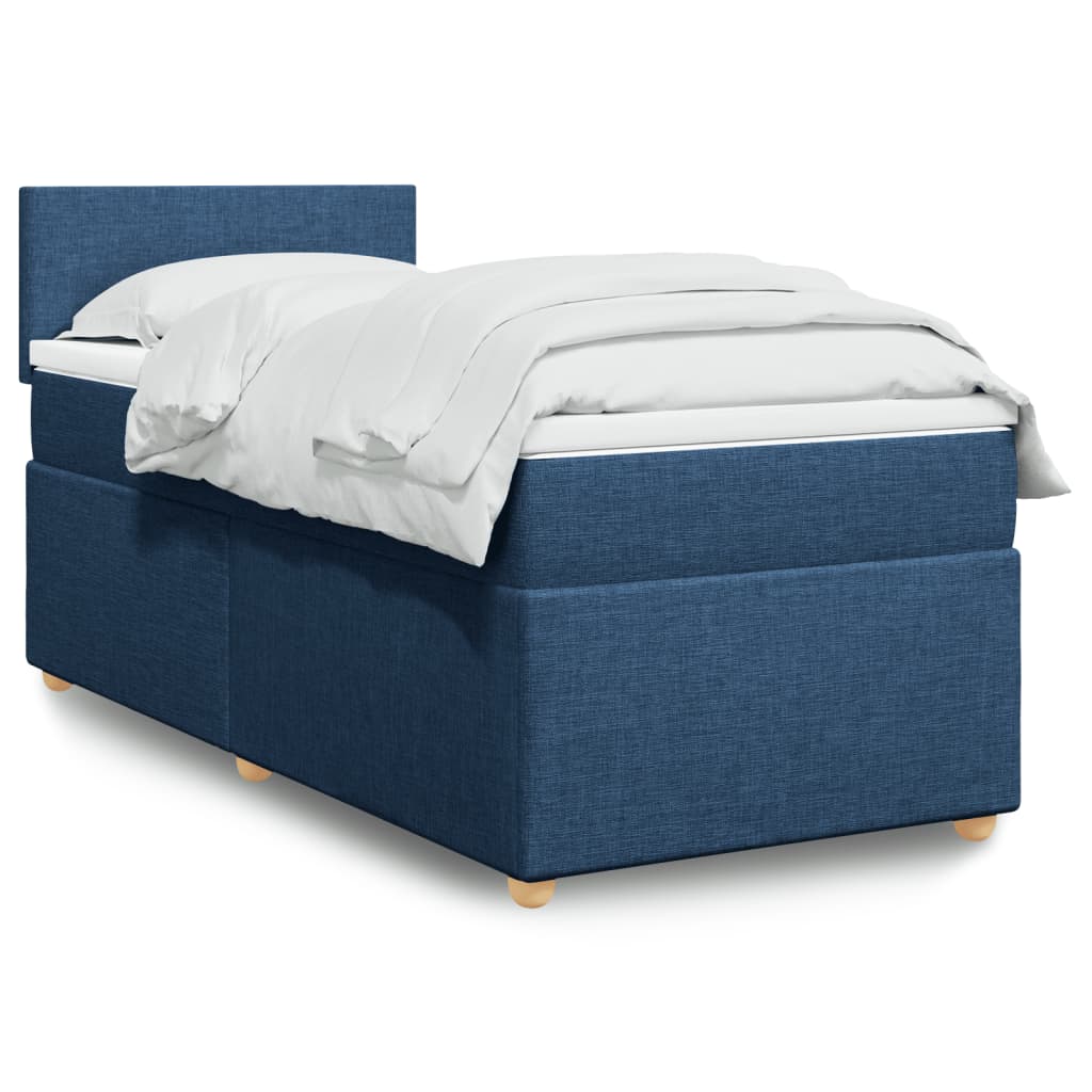 Boxspring met matras stof blauw 90x190 cm Bedden & bedframes | Creëer jouw Trendy Thuis | Gratis bezorgd & Retour | Trendy.nl