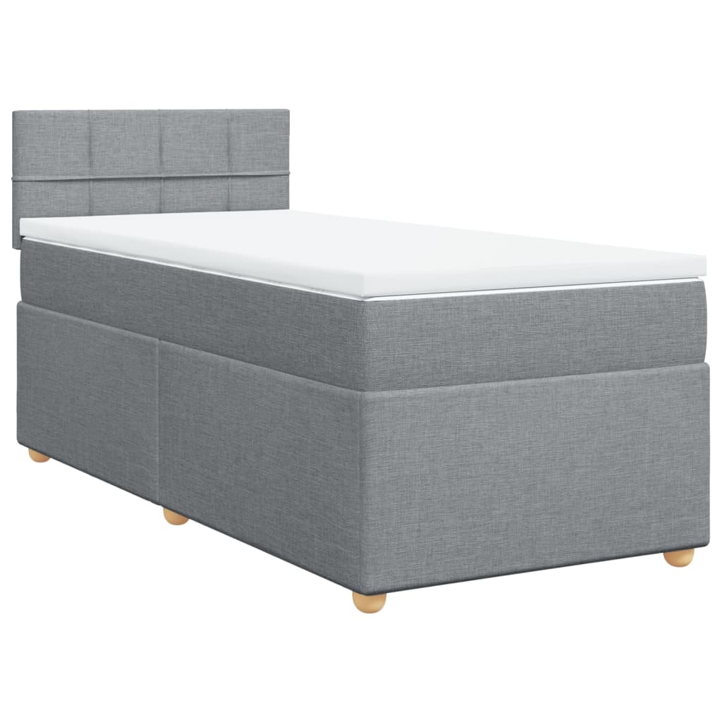 Boxspring met matras stof lichtgrijs 90x190 cm Bedden & bedframes | Creëer jouw Trendy Thuis | Gratis bezorgd & Retour | Trendy.nl