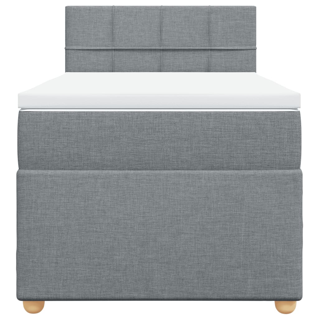 Boxspring met matras stof lichtgrijs 90x190 cm Bedden & bedframes | Creëer jouw Trendy Thuis | Gratis bezorgd & Retour | Trendy.nl