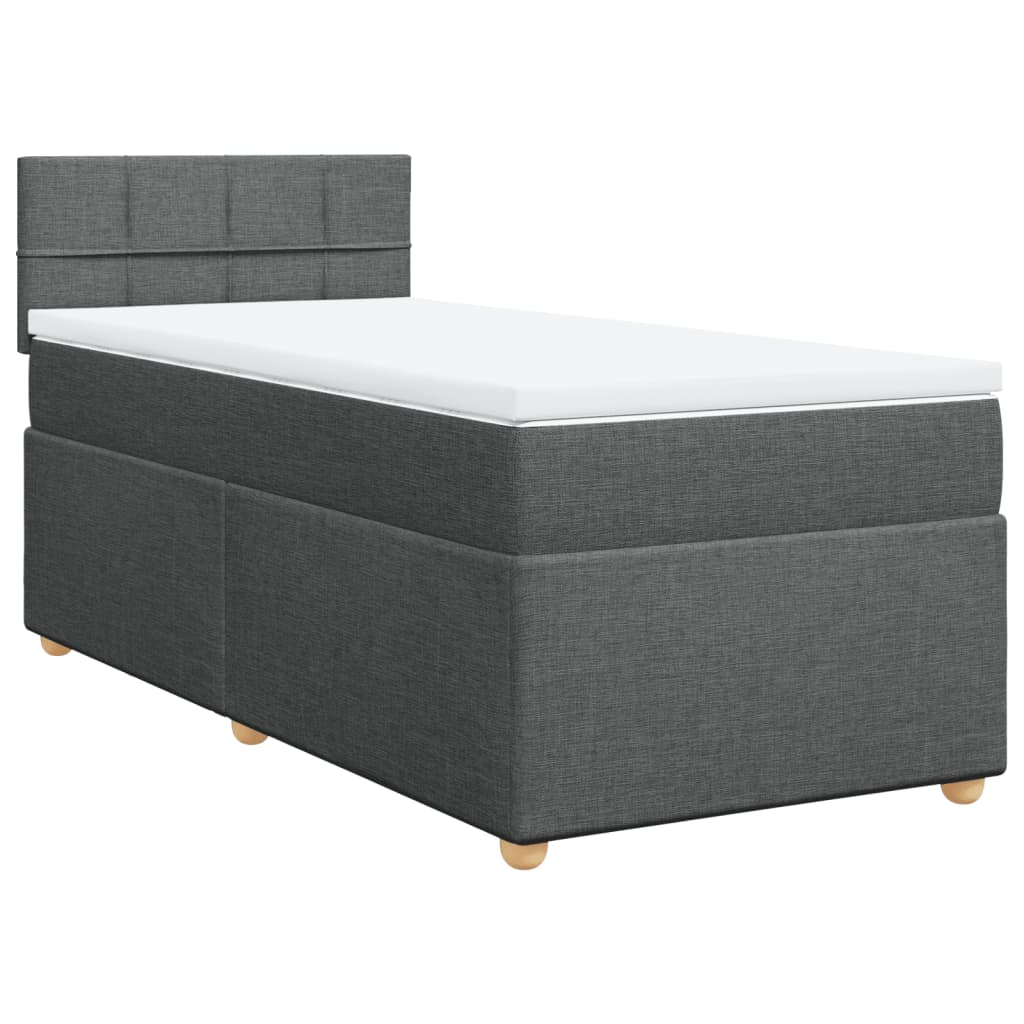 Boxspring met matras stof donkergrijs 90x190 cm Bedden & bedframes | Creëer jouw Trendy Thuis | Gratis bezorgd & Retour | Trendy.nl