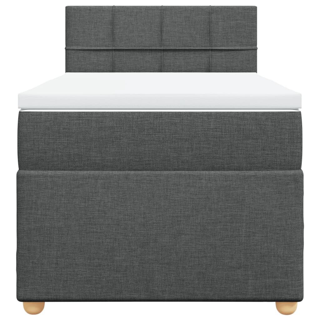 Boxspring met matras stof donkergrijs 90x190 cm Bedden & bedframes | Creëer jouw Trendy Thuis | Gratis bezorgd & Retour | Trendy.nl