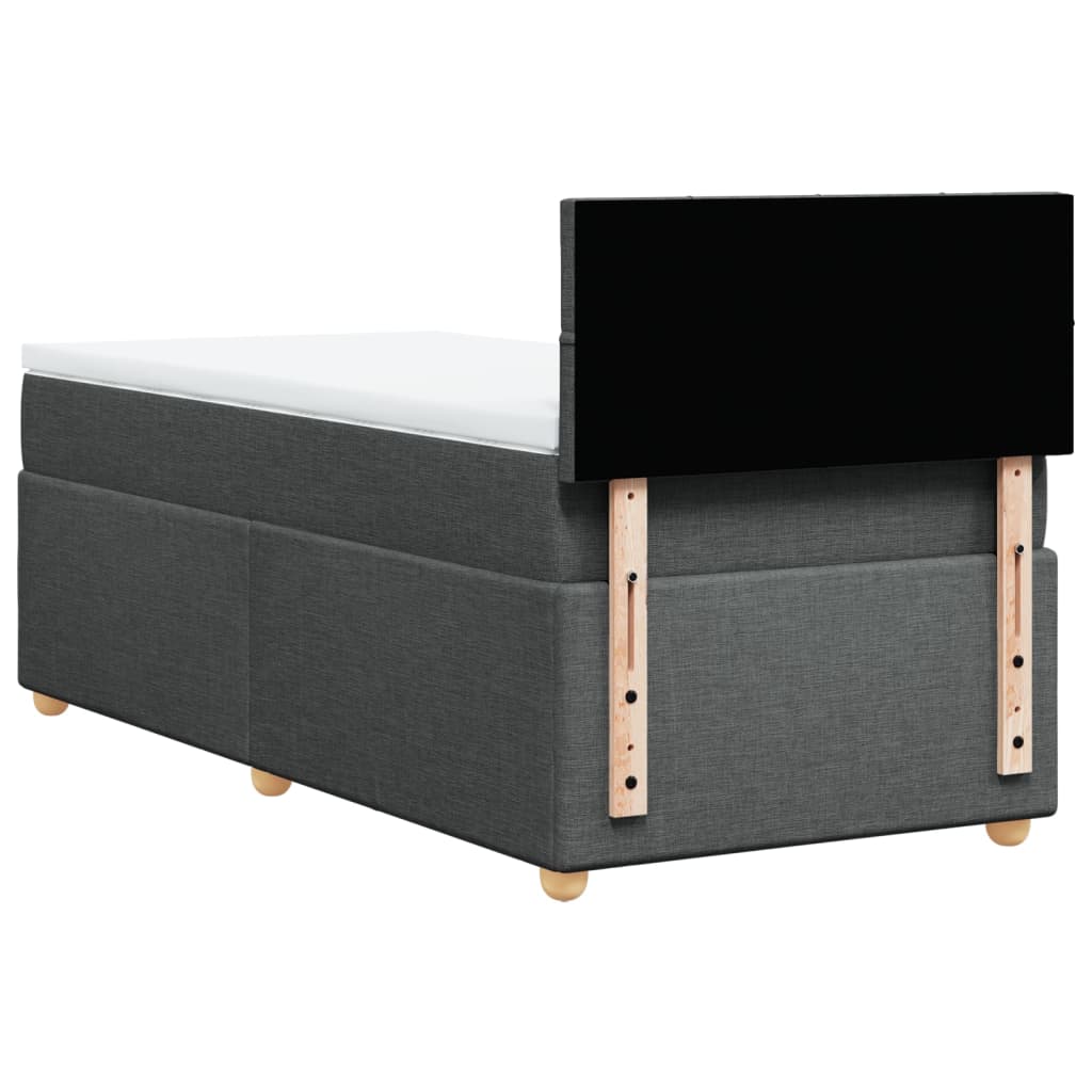 Boxspring met matras stof donkergrijs 90x190 cm Bedden & bedframes | Creëer jouw Trendy Thuis | Gratis bezorgd & Retour | Trendy.nl