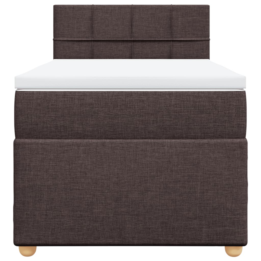 Boxspring met matras stof donkerbruin 90x190 cm Bedden & bedframes | Creëer jouw Trendy Thuis | Gratis bezorgd & Retour | Trendy.nl