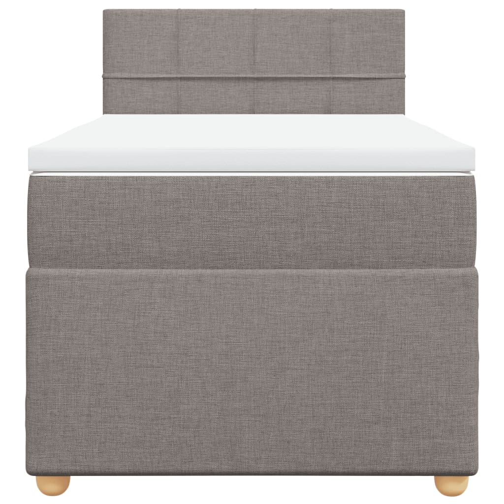 Boxspring met matras stof taupe 90x190 cm Bedden & bedframes | Creëer jouw Trendy Thuis | Gratis bezorgd & Retour | Trendy.nl