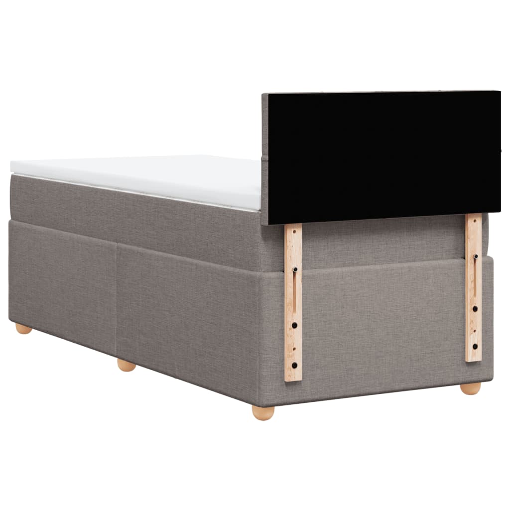 Boxspring met matras stof taupe 90x190 cm Bedden & bedframes | Creëer jouw Trendy Thuis | Gratis bezorgd & Retour | Trendy.nl