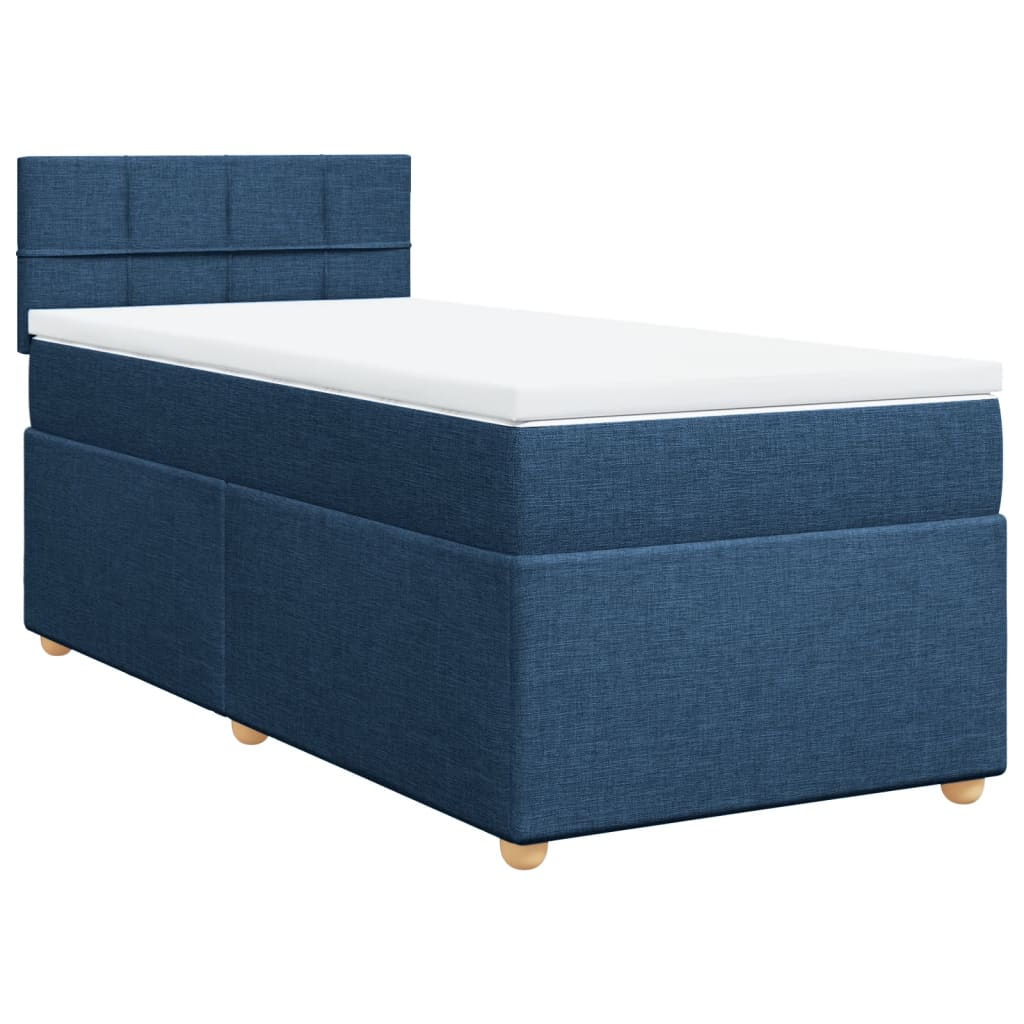 Boxspring met matras stof blauw 90x190 cm Bedden & bedframes | Creëer jouw Trendy Thuis | Gratis bezorgd & Retour | Trendy.nl