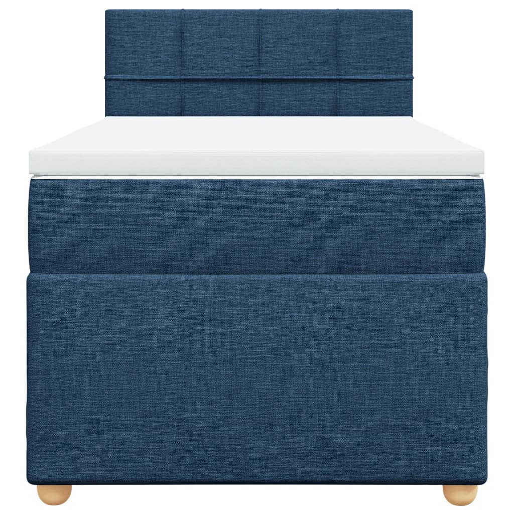 Boxspring met matras stof blauw 90x190 cm Bedden & bedframes | Creëer jouw Trendy Thuis | Gratis bezorgd & Retour | Trendy.nl