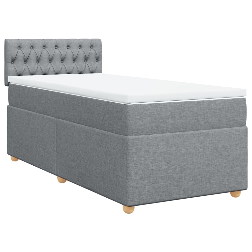 Boxspring met matras stof lichtgrijs 90x190 cm Bedden & bedframes | Creëer jouw Trendy Thuis | Gratis bezorgd & Retour | Trendy.nl