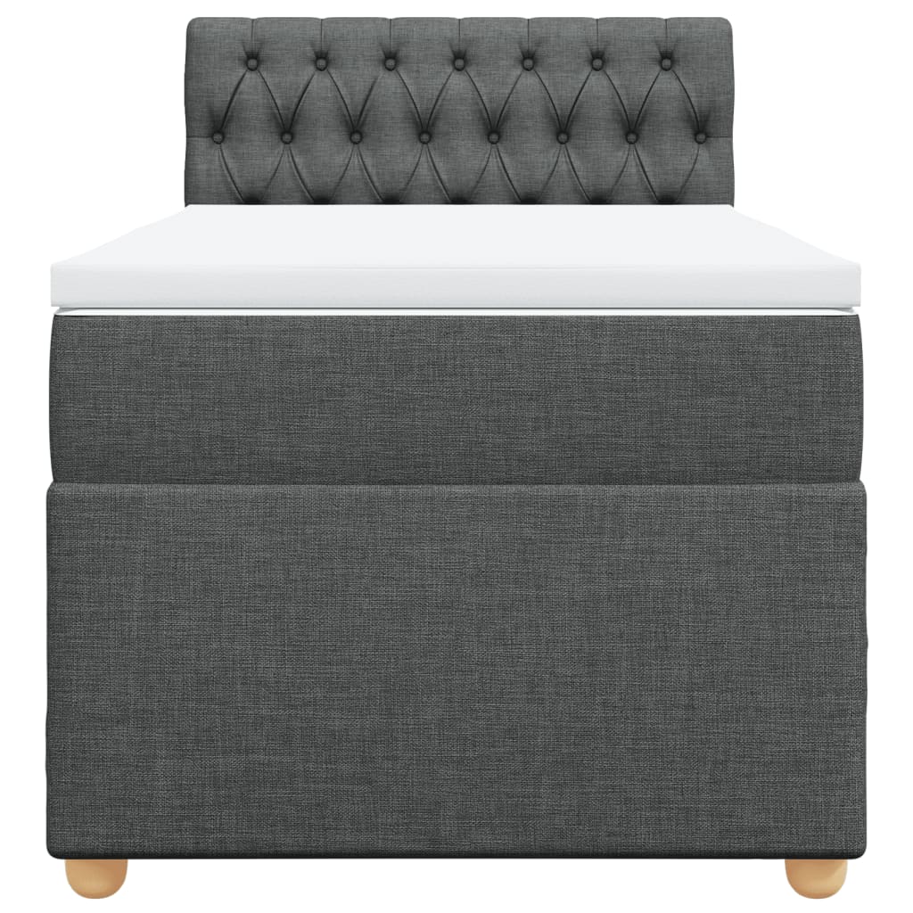 Boxspring met matras stof donkergrijs 90x190 cm Bedden & bedframes | Creëer jouw Trendy Thuis | Gratis bezorgd & Retour | Trendy.nl