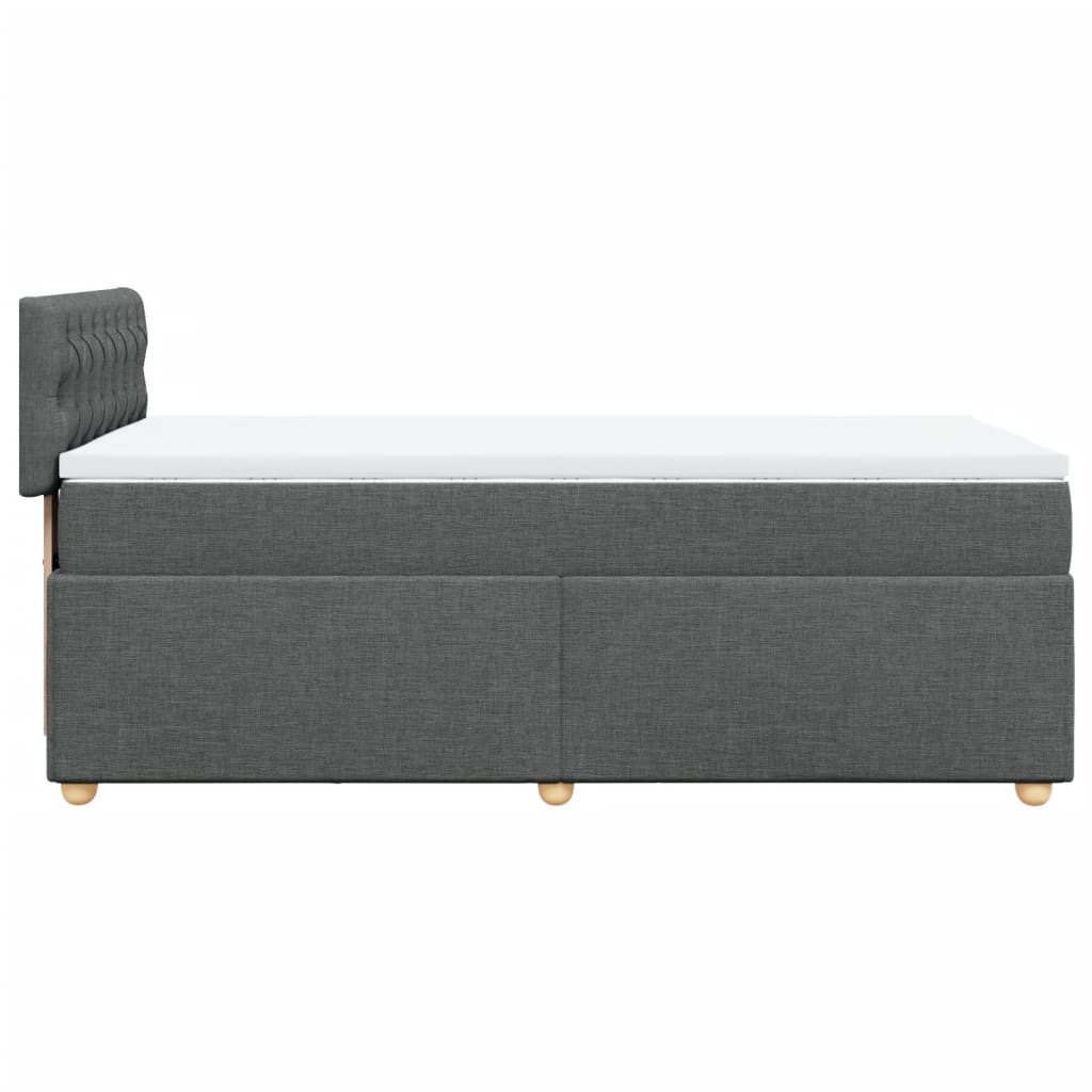 Boxspring met matras stof donkergrijs 90x190 cm Bedden & bedframes | Creëer jouw Trendy Thuis | Gratis bezorgd & Retour | Trendy.nl