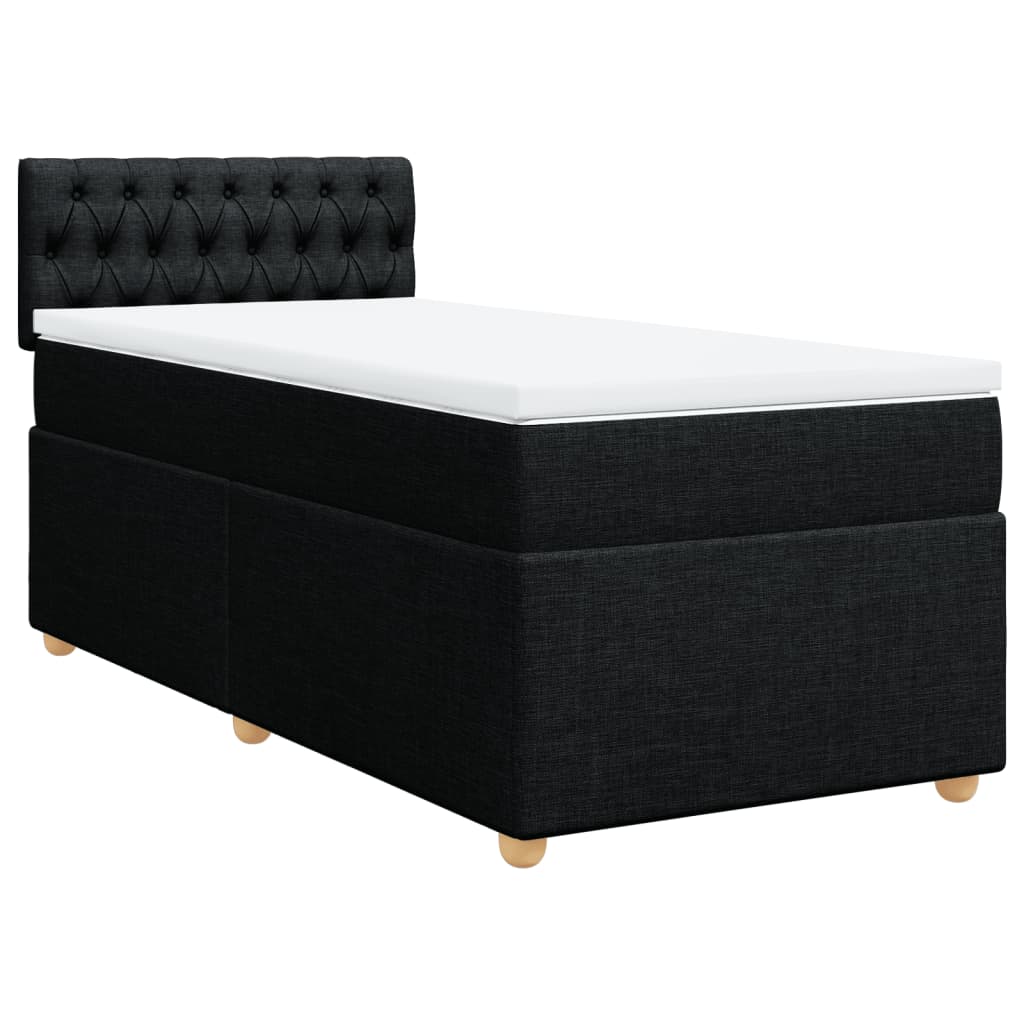 Boxspring met matras stof zwart 90x190 cm Bedden & bedframes | Creëer jouw Trendy Thuis | Gratis bezorgd & Retour | Trendy.nl