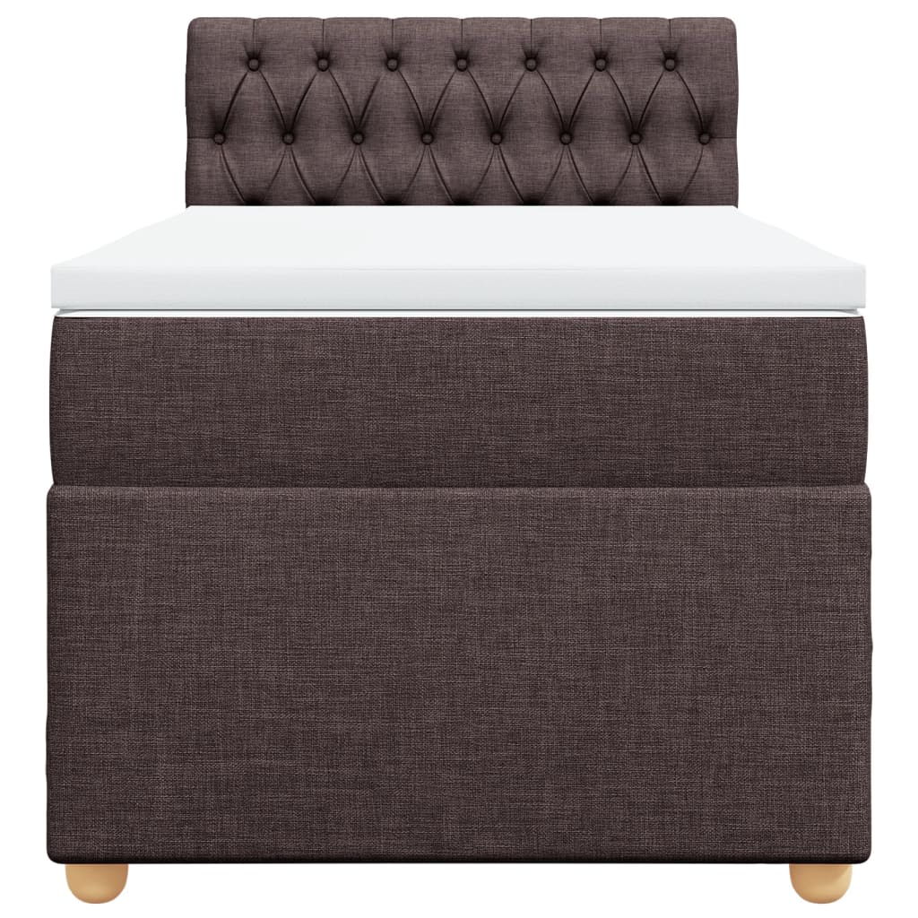 Boxspring met matras stof donkerbruin 90x190 cm Bedden & bedframes | Creëer jouw Trendy Thuis | Gratis bezorgd & Retour | Trendy.nl