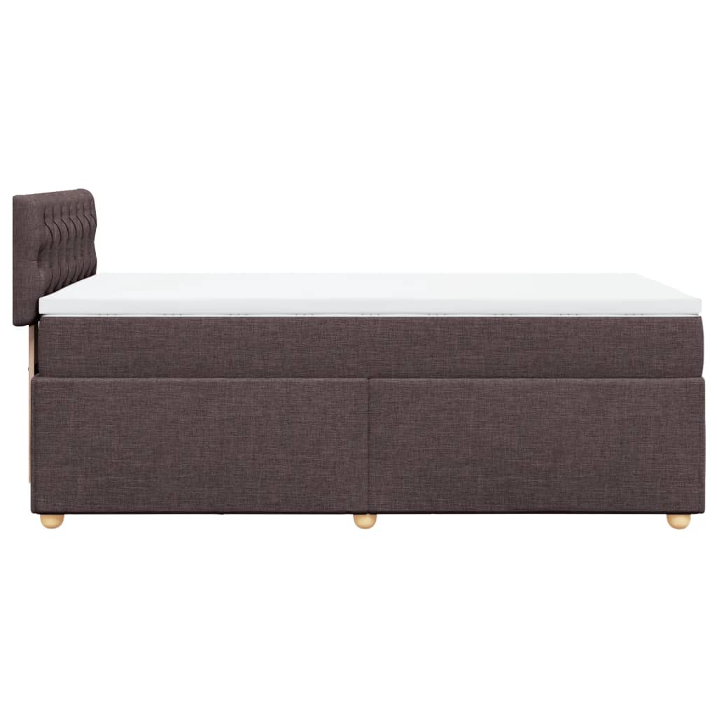 Boxspring met matras stof donkerbruin 90x190 cm Bedden & bedframes | Creëer jouw Trendy Thuis | Gratis bezorgd & Retour | Trendy.nl