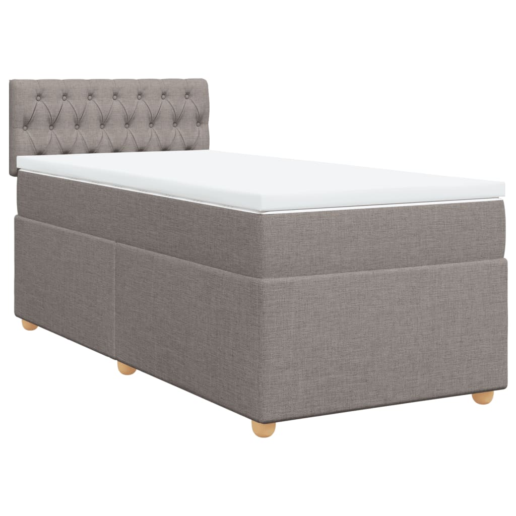 Boxspring met matras stof taupe 90x190 cm Bedden & bedframes | Creëer jouw Trendy Thuis | Gratis bezorgd & Retour | Trendy.nl