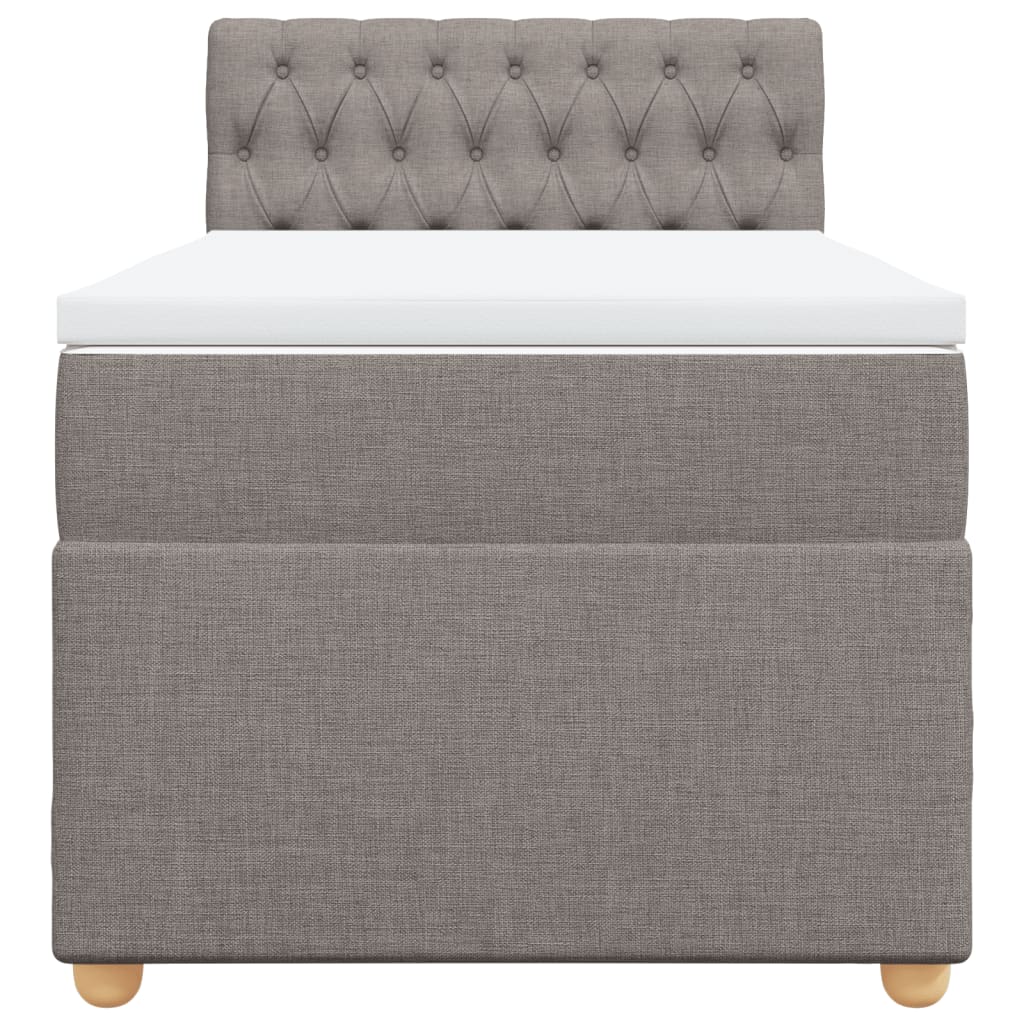 Boxspring met matras stof taupe 90x190 cm Bedden & bedframes | Creëer jouw Trendy Thuis | Gratis bezorgd & Retour | Trendy.nl