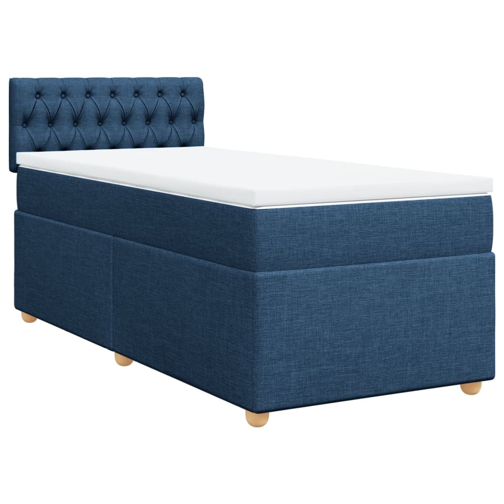 Boxspring met matras stof blauw 90x190 cm Bedden & bedframes | Creëer jouw Trendy Thuis | Gratis bezorgd & Retour | Trendy.nl