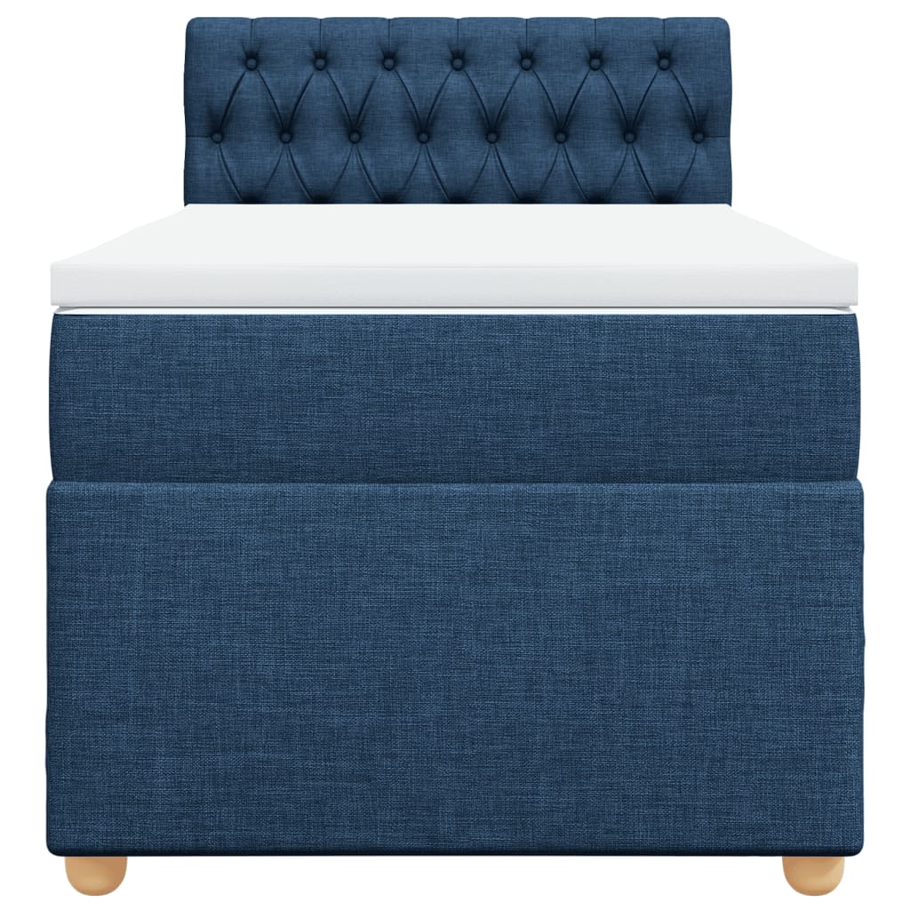 Boxspring met matras stof blauw 90x190 cm Bedden & bedframes | Creëer jouw Trendy Thuis | Gratis bezorgd & Retour | Trendy.nl