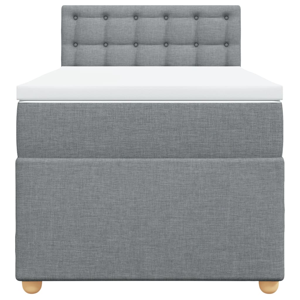 Boxspring met matras stof lichtgrijs 90x190 cm Bedden & bedframes | Creëer jouw Trendy Thuis | Gratis bezorgd & Retour | Trendy.nl