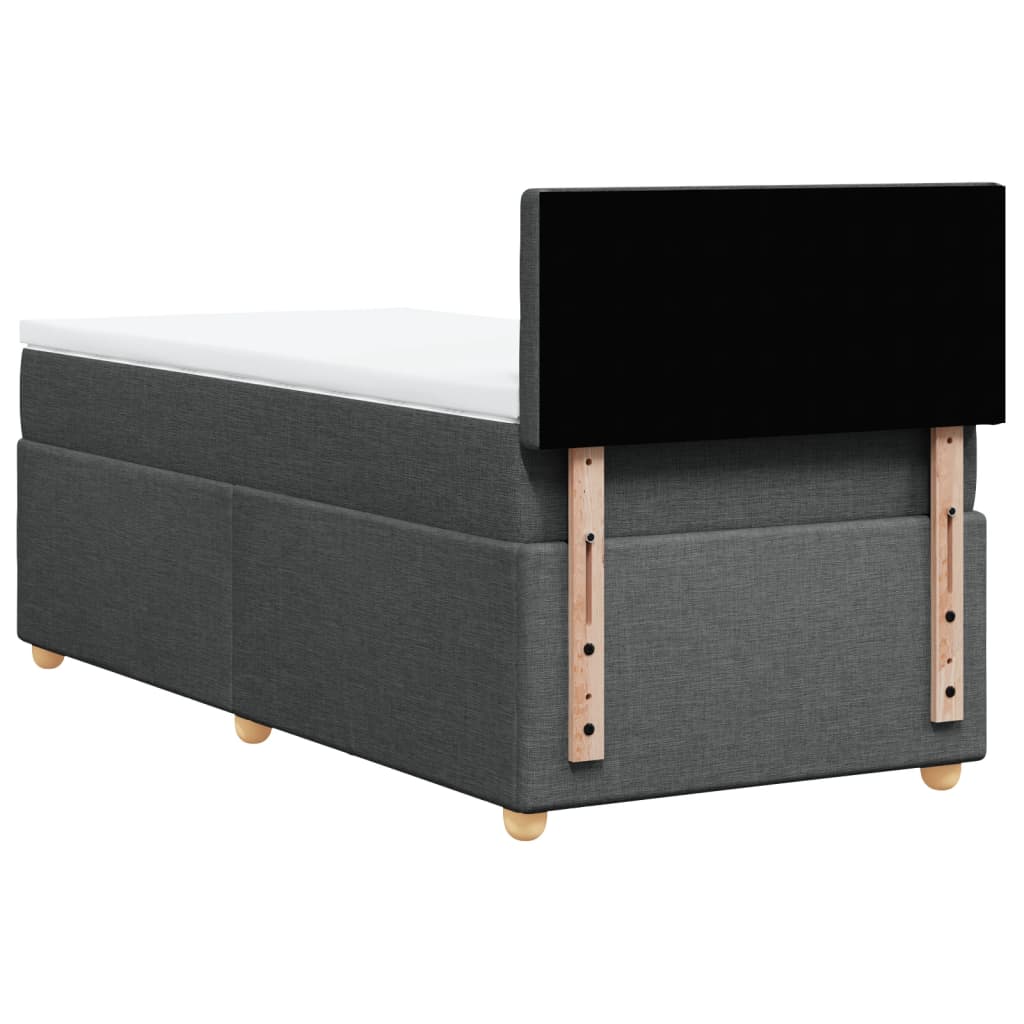 Boxspring met matras stof donkergrijs 90x190 cm Bedden & bedframes | Creëer jouw Trendy Thuis | Gratis bezorgd & Retour | Trendy.nl