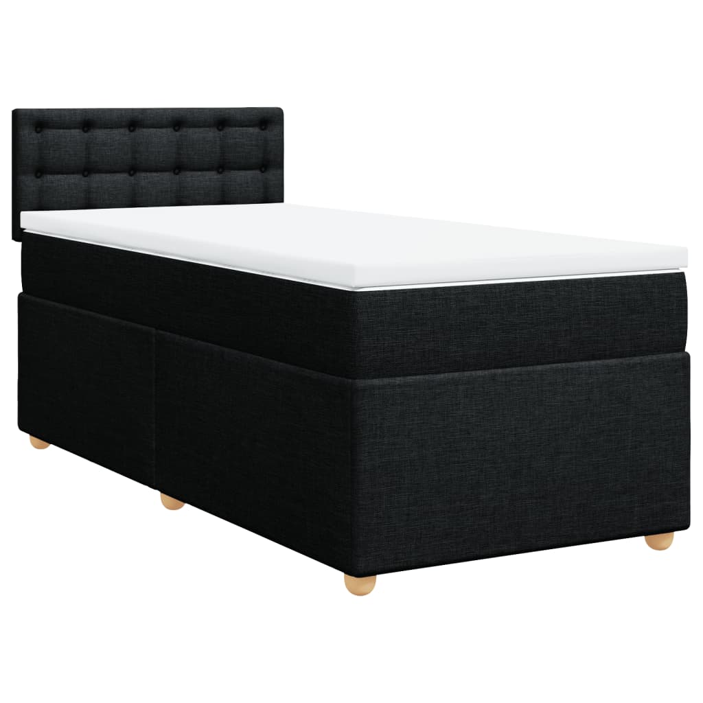 Boxspring met matras stof zwart 90x190 cm Bedden & bedframes | Creëer jouw Trendy Thuis | Gratis bezorgd & Retour | Trendy.nl